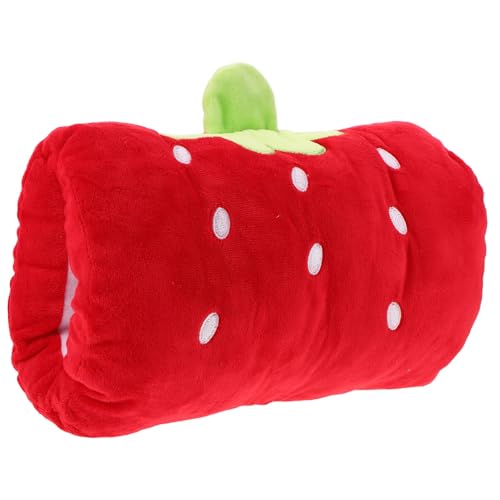 STOBOK 可愛らしい苺デザイン手暖か抱き枕 柔らかく快適な携帯用クッション 多機能ぬいぐるみ 果実モチーフ 暖かい休憩用家 オフィス兼用