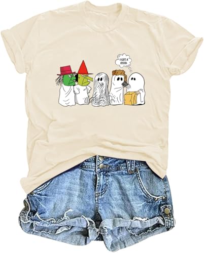 Fall Pumpkin Shirts Women Family Halloween Thanksgiving Tops Cute Autumn Thankful Pumpkin Fall Graphic Tees(Rock/Sand,S)