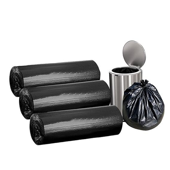 Bindian Garbage Bags 19x21 inch | Medium Size Dustbin Bags | 90 Bags in 3 Rolls | Tear-Resistant Disposable Trash Bags | Leakproof Plastic Bin Liners for Home, Office, Kitchen, Hospitals