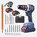 10MM Bürstenloser Schlagbohrschrauber, Akku Bohrschrauber Set mit 2 x 2000mAh Akkus, Akkubohrer 45Nm Max Drehmoment