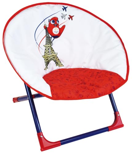 Fun House 713590 Jeux Olympiques Paris 2024 Siège Lune Pliable Fauteuil H.47 X L.54 X P.42 CM, pour...