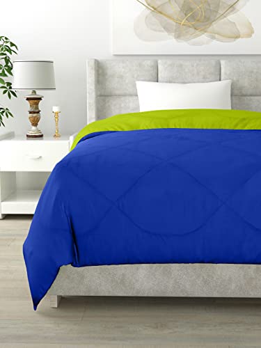 Image of Clasiko Reversible Single Bed Comforter; 60x90 Inches; 200GSM; Blue & Green