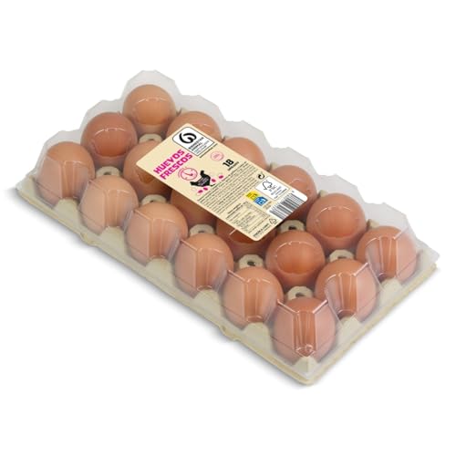 Huevos frescos categoría A clase L Dia bandeja 18 unidades