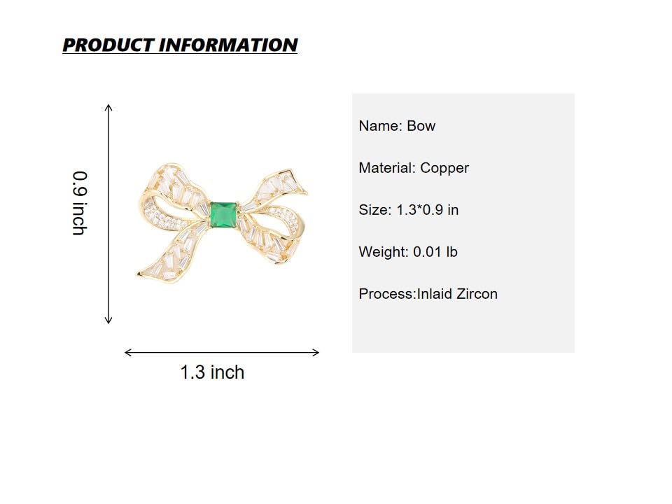 Image of Gold Brooches for Women Ladies Yellow Broach Flower Bow Rhinestone Lapel Pins Blazer Dress Denim Jacket Accessories