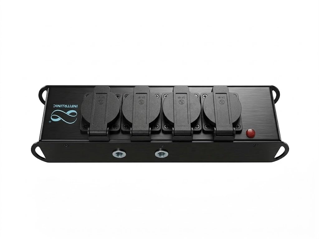 Infitronic - INPT4 – Ciabatta elettrica con 4 prese Schuko Powertwist ON/uscita per palco o rig