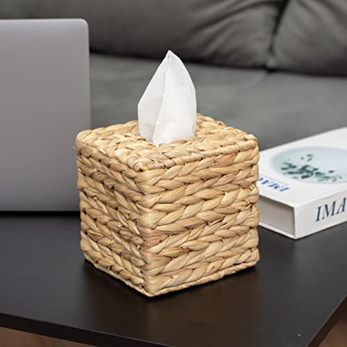 Kolwoven Tissue Box Holder - Tissue Box Cover Square- Wicker Tissues Cube Box Cover -Boho Decorative Woven Facial Tissue Holder On Table And Bathroom thumb #5