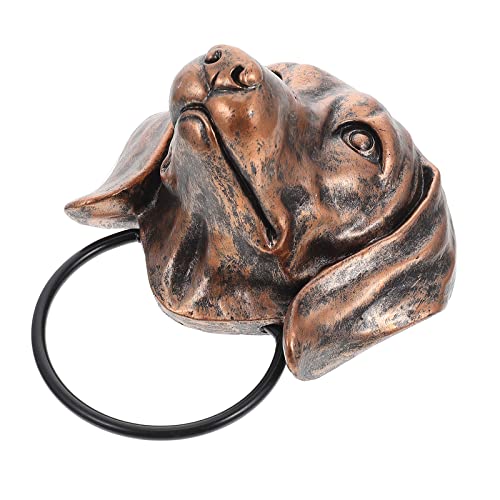 GANAZONO Animal Head Knocker Cupboard Handles Dresser Animal Door Handle Antique Cabinet Handles Door Knockers for Front Door Vintage Door Handle Resin Crafts Dog Head Synthetic Resin Knob