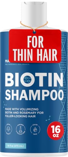 Image of Rosemary and Biotin Shampoo for Thinning Hair - Vegan Volumizing Shampoo for Fine Hair with B Vitamins Argan Oil & Tea Tree Essential Oil - Paraben Silicone and Sulfate Free Vegan Formula (16 Fl Oz)