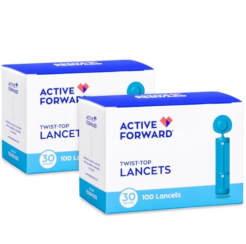 Active Forward Blood Glucose Lancets, 200 Count | 30 Gauge Ultra-Thin Needle (200 Lancets)