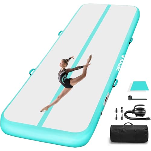 PPXIA Tappetino da ginnastica Air Matte Track 3 m, 4 m, 5 m, 6 m, altezza 10/20 cm, con accessori completi, gonfiabile, per casa, sport all'aria aperta, yoga