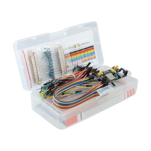Kit de transistores de placa de pruebas 830point que tiene alambres resistencias diodos sin soldadura LED condensadores potenciómetro zumbador componentes Ic para Arduino