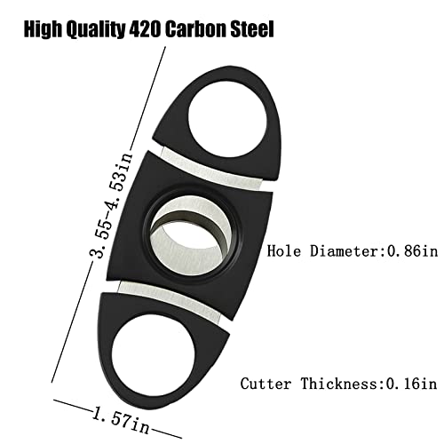 Bbsisgo Torch Lighter And Cutter Set, Double Jet Flame Butane Lighter With Adjustment Flame Tools, Refillable Windproof Gas Lighter, Creative Gifts For Men, Black. (Sold Without Gas) #TOP3