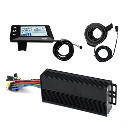 HavenDomicile Kit de controlador de motor de bicicleta eléctrica de 36 V, 48 V, 52 V, 1500 W, 2000 W, sin escobillas con pantalla LCD, acelerador de pulgar para manubrio de 22.2 mm, piezas de