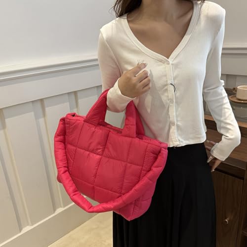 Puffer Tote Bag Quilted Crossbody Bags for Women Lightweight Puffy Shoulder Handbag Large Bubble Purse Work Gym Bag2
