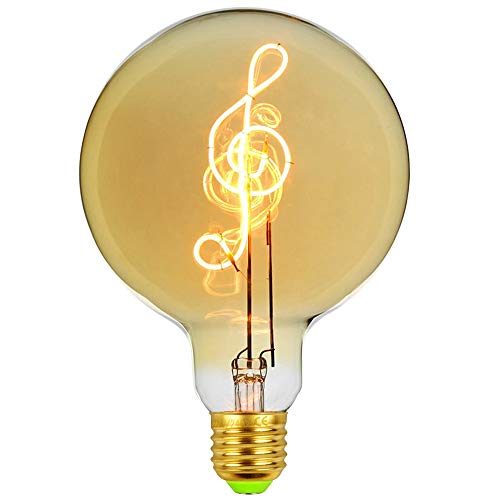 Golden Buble Edison Ampoule G125 Music Lampe de table 4W Dimmable Warmth Glow Vintage Ampoule décorative 220-240V E27 Cover