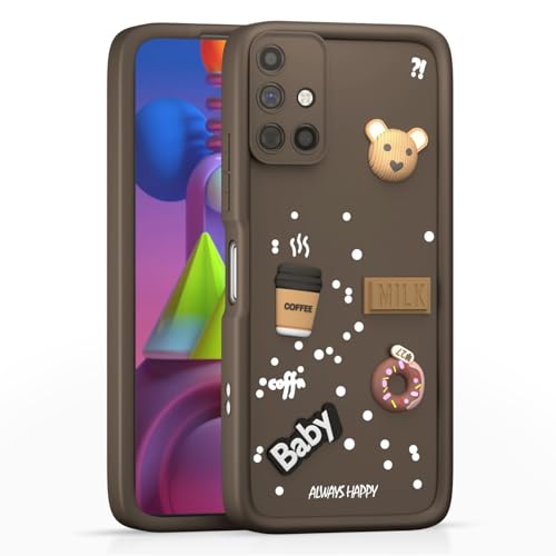 Image of Compatible for Samsung Galaxy A51 Cute Fun 3D Ball Cartoon Coffee Liquid Silicone Soft Case Phone Case Back Cover for Samsung Galaxy A51 (Brown)