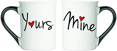 Cottage Creek Couple Gifts Set of Two Yours and Mine Coffee Mugs/His Her Mugs Engagement Gifts Couples Cups [White]