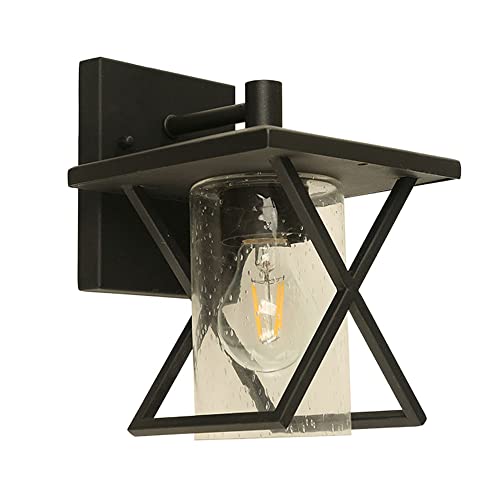 CHUNGYANG American - Farol de pared impermeable para exteriores, patio, jardín, villa, decoración de paisaje, aplique de pared, para valla/pasillo/sala de estar/puerta/balcón (E27)