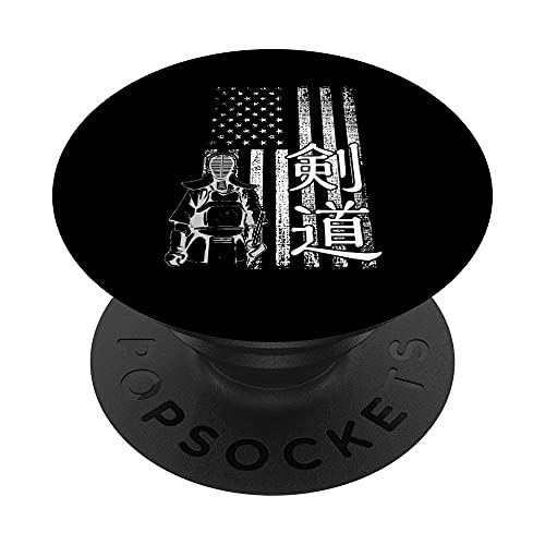 Kendo Kanji Japanese Martial Arts - Patriotic 4th of July US PopSockets PopGrip Interchangeable