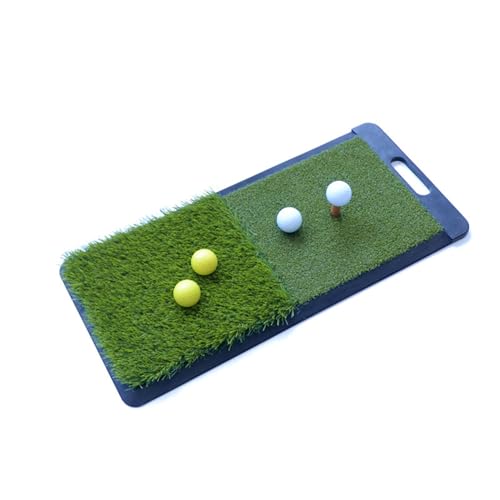 Linjinx 60x30cm Golf Hitting Mat with Dual-Length Grass - Indoor Swing Practice Pad, Compact & Travel-Friendly Green 60cm * 30cm