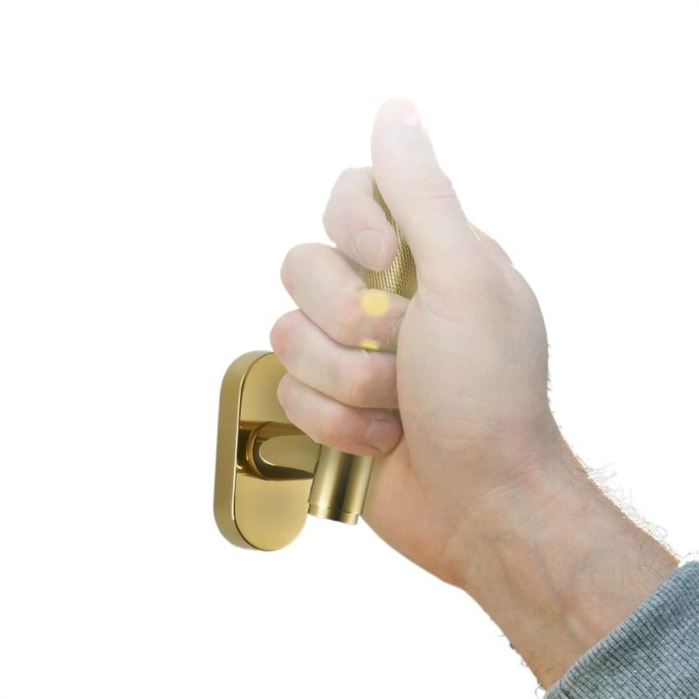 Cvhfhjtg Brass Window Handle, Solid And Aluminium Alloy Knurled Casement Window Handle With Locking Mechanism(,Left)