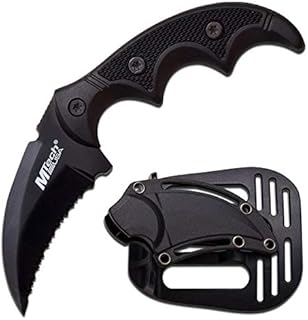 MTECH USA Fixed Blade Tactical Knife G10 Texture Handle with Holster 2 Inch Blade (BLACK)
