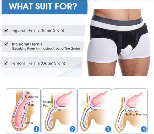 Cinturón para hernia inguinal doble CUSMA XL: solución efectiva con almohadillas regulables 7