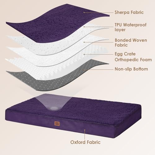 Image of EHEYCIGA Orthopedic Dog Bed Large with Removable Washable Cover, 36x27