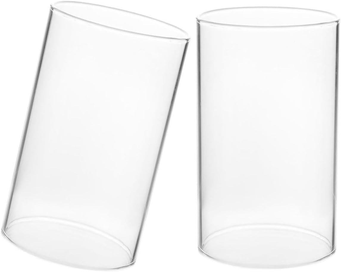 Open Ended Glass Candle Shade Cylinder Windproof Protector