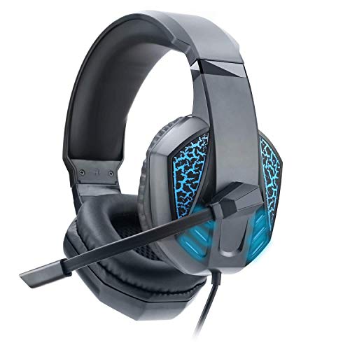 Gaming Headset PS4 Headset, Kopfhörer Mit Noise-Cancelling Mikrofon Und LED-Licht, Extrem Weich Speicherprotein Earmuffs For PS4, MAC, PC, PS2,
