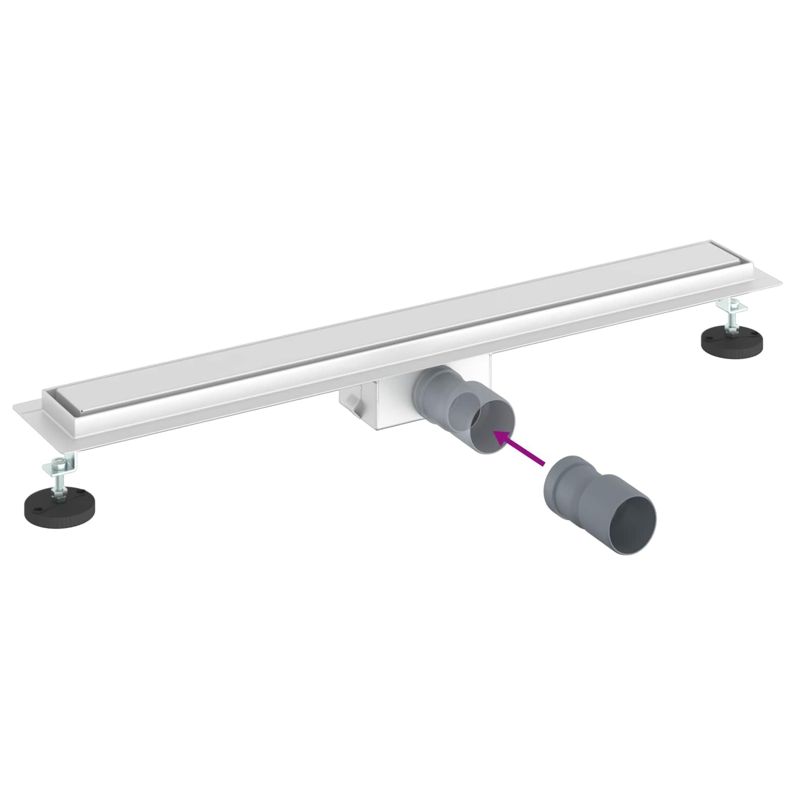 vidaXL Drenaggio Doccia 2 in 1 Argento 70 cm Acciaio Inox 304, Stile per Il Bagno, Scarico Doccia Moderno, Soluzione idraulica, Accessori per Il Controllo dell'Acqua