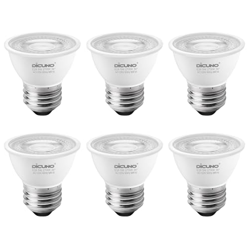 DiCUNO PAR16 LED Bulb Dimmable, 5W Short Neck Spotlight Bulb, 550Lumen, 38&deg; Beam Angle, Warm White...