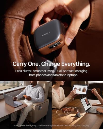 Image of TORRAS FlexLine Pro 60W USB C Charger Block with Retractable Cable, Brown