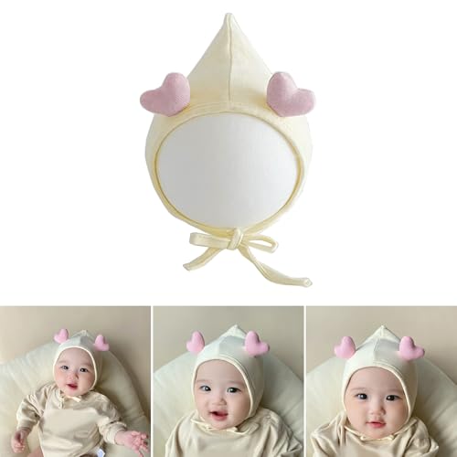 Pointy Top Baby Hat Soft and Warm Newborns Bonnet Love Heart Decors Infant for 3-12 Month Boy and Girls2