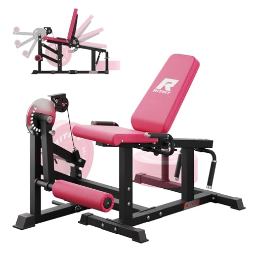 Image of RITFIT Leg Extension and Curl Machine, 700LB Adjustable Leg Curl Machine, Seated Leg Extension and Lying Curl Machine for Home Gym, Leg Workout Equipment Compatible with 1'' and 2'' Plates