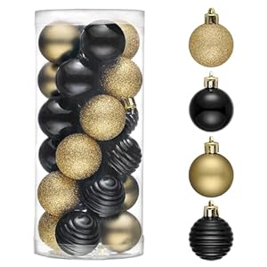 Valery Madelyn Christmas Tree Decorations Ornament Set for Fall Halloween Decor, 24ct Shatterproof Christmas Ball Ornaments Bulk, 1.57 Inches Hanging Decor for Xmas Holiday Party