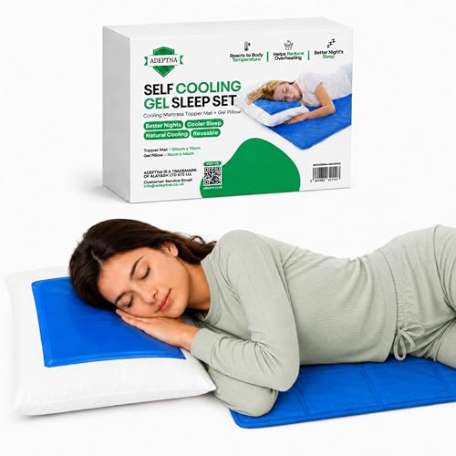 ADEPTNA Large Self Magic Cooling Gel Pad Mattress Topper Mat with Cooling Gel Pillow Reusable Bed Mat for Hot Summer Nights Mattress Topper for Bed Sofa Chair Pressure Relief (LARGE (120cm x 70cm))