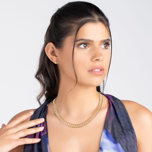 Barzel 18K Gold Plated Mesh Necklace, 16-20 inches, High Polish Finish, Waterproof, Tarnish Free3