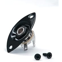 Metal 1/4" Oval Guitar Input Jack Output Plate Jackplate Socket for Fender Strat Tele Black