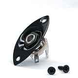 harpfeas Piastra di uscita jack ovale in metallo da 1/4" per chitarra Fender Stratocaster Tele (nero)