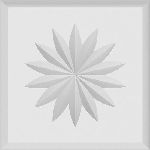 Miniatura 2 de Ekena Millwork ROSP040X040X075SDG11 Roseta estándar con borde redondeado, 4 pulgadas de ancho x 4 pulgadas de alto x 34 pulgadas, PVC