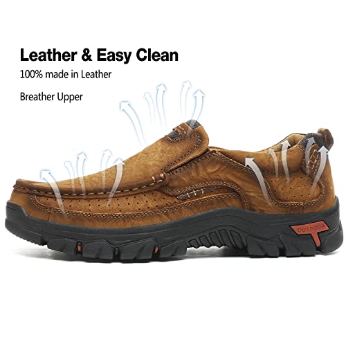 Mens Casual Shoes Slip On Leather Loafers Non Slip Walking Breathable Handmade Sneaker for Dress Driving Business Working Office2