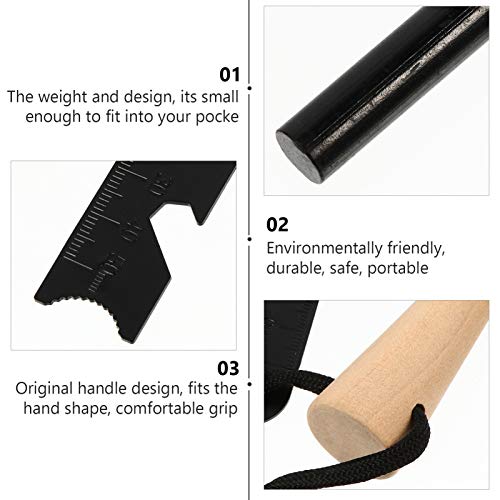 BESPORTBLE 2 peças de vara de fogo de iniciante perfurada de pedra, com raspador de paracord, haste