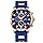 MEGALITH Reloj de Pulsera Grande Hombre: Cronógrafo Impermeable Elegante - Relojes Azul Analogico Caucho