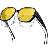 MELLIEX Occhiali Guida Notturna Polarizzati Uomo Donna Polarizzati Sovraocchiali da Sole Protezione UV400 Anti-riflesso Occhiali Lenti Gialle per Guida, Ciclismo, Pesca