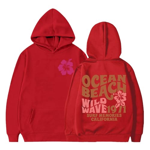 Sudadera con Capucha para niños, Divertida Sudadera con Estampado de Alfabeto Floral, Manga Larga, Ropa de otoño Sudadera Negra (Red, 7-8 Years)