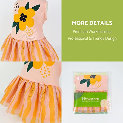 Fitwarm Dog Summer Floral Tulle Dress, Cotton Dog Clothes For Small Dogs Girl, Cat Apparel, Pink, Small #TOP7