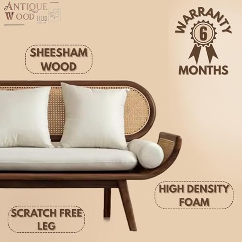 Image of Velvet Contemperory Sofa with Cushion Chaise Lounge Sectional Sofa Perfect for Living Room & Bedroom Guests Home & Office (3 Seater Sofa, Kan Sofa)