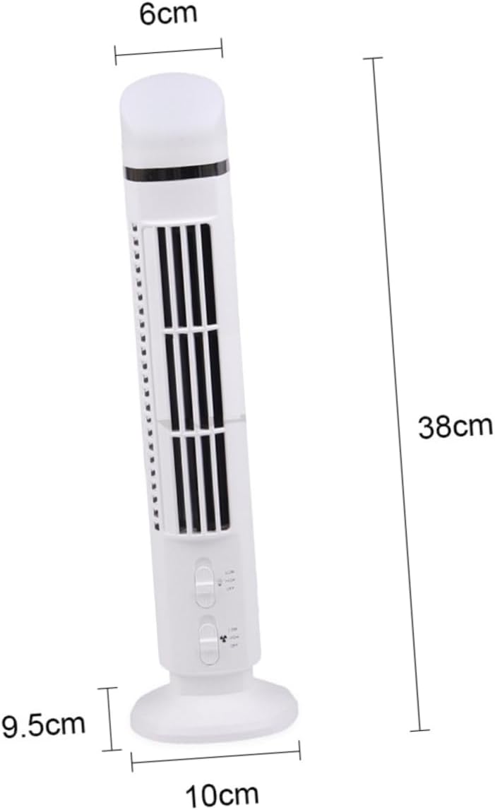 DOITOOL 2pcs Usb Mini Desk Fan with Light Quiet Multi-function Cooling Fan for Home Office Bladeless Design Compact White Portable Accessory