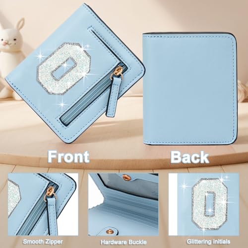 Image of Birthday Gifts for Teen Girl Kids Wallet Girl Wallets Small Initial Rfid Wallet Teen Girls Gift Preppy Stuff for Girls Blue O